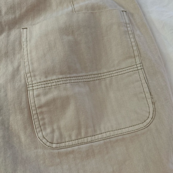 FREE PEOPLE Cream Striped Wide Leg Cropped Utility Pants 10 - Picture 11 of 11